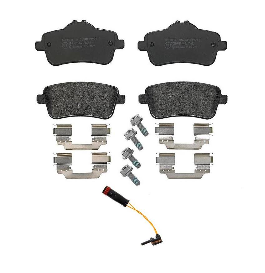 Mercedes Brakes Set Kit - Pads Rear (Low-Met) (with Sensor) 2115401717 - Brembo 2749759KIT